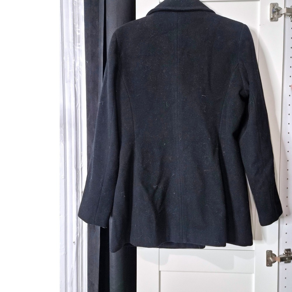 Calvin Klein Black  Blend Double Breasted Pea Coat Womens Size 10 - Picture 2 of 7